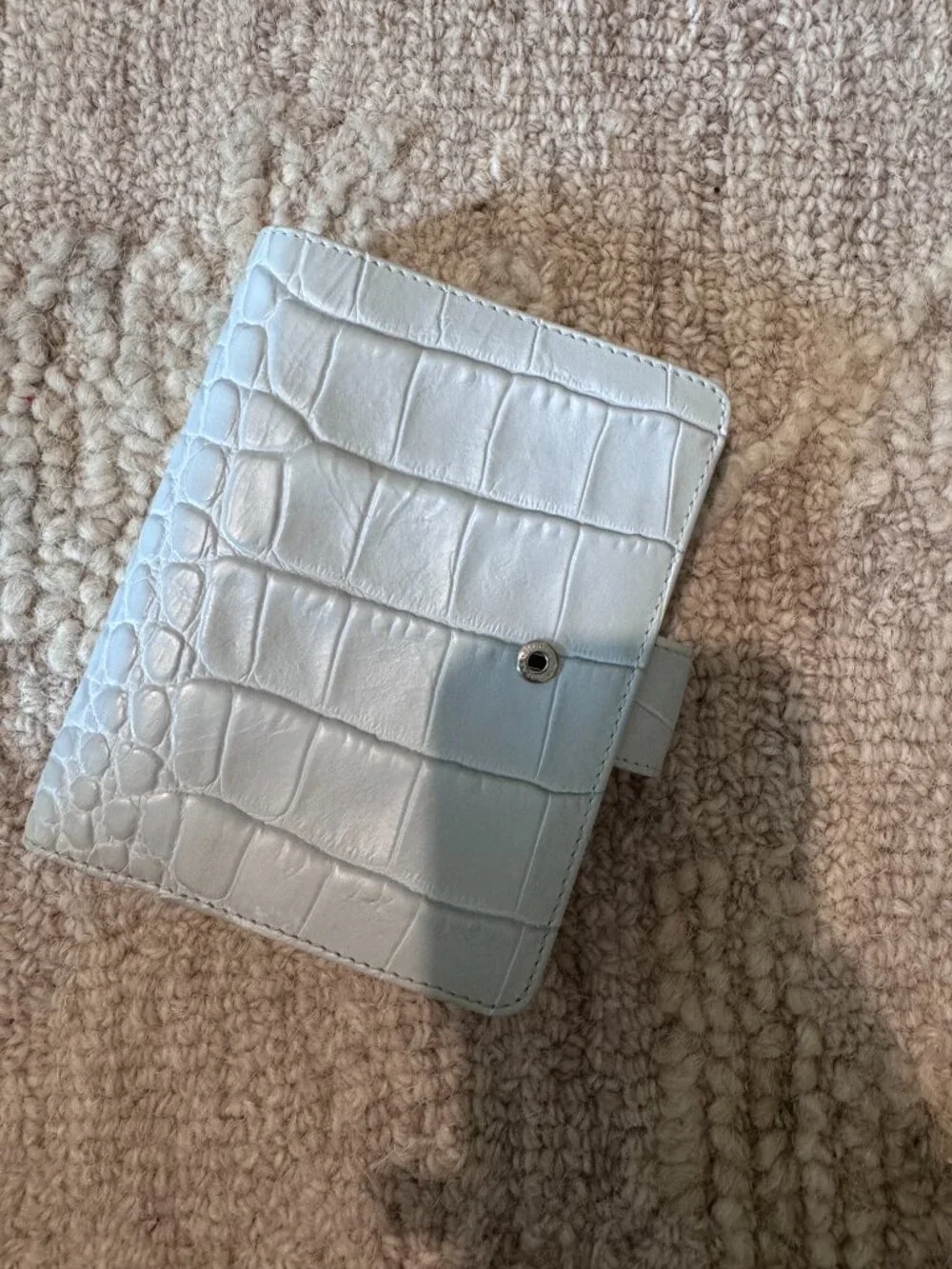 Classic Croc Pocket Leather Organizer - light blue